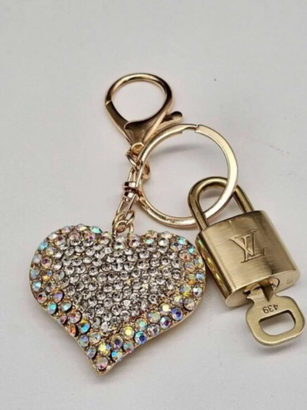 Louis Vuitton Authentic Gold Lock 🔒 Unbranded Heart Keychain Charm for Bags